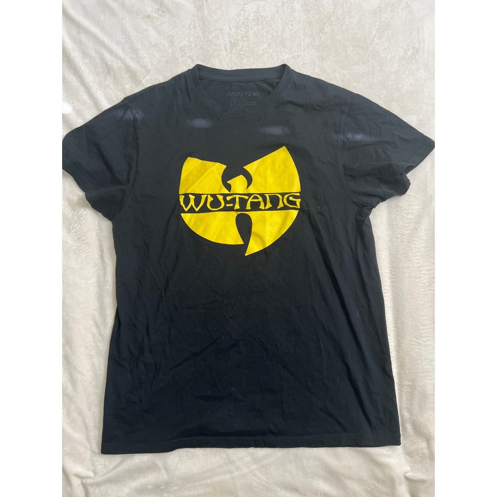 Wu-Tang Clan Graphic T-Shirt Mens Large Black Yellow Logo Hip Hop Band Tee L